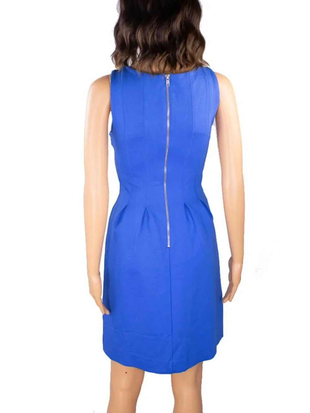 J.Crew Ponte Fit and Flare Dress Cobalt Blue Size 00 NWT Sleeveless Zip Back